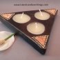 TERRACOTTA CANDLE TRIANGLE WITHOUT LEGS DARK BROWN