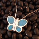 STERLING SILVER TURQUOISE BUTTERFLY PENDANT