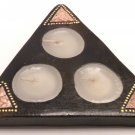 TERRACOTTA CANDLE TRIANGLE WITHOUT LEGS DARK BROWN