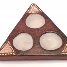 TERRACOTTA CANDLE TRIANGLE WITHOUT LEGS BROWN