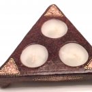 TERRACOTTA CANDLE TRIANGLE WITH LEGS BROWN