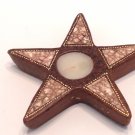 TERRACOTTA CANDLE STAR SHAPE BROWN