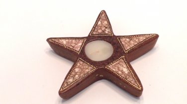 TERRACOTTA CANDLE STAR SHAPE BROWN