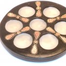 TERRACOTTA CANDLE SEVEN HOLES ROUND BLACK
