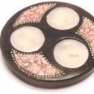 TERRACOTTA CANDLE ROUND SHAPE DARK BROWN