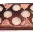 TERRACOTTA CANDLE RECTANGULAR WITH EIGHT HOLES BROWN
