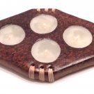 TERRACOTTA CANDLE OCTAGON BROWN