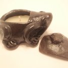 TERRACOTTA CANDLE FROG BLACK