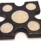 TERRACOTTA CANDLE CROSS FIVE BLACK