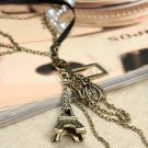 From Paris with Love: Eiffel Tower Faux Pearl Necklace