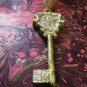 On Key: Vintage-inspired Golden Filigree Key Pendant Ribbon Necklace