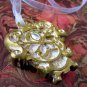 On Key: Vintage-inspired Silver and Gold Filigree Medallion White Ribbon Necklace