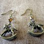 Metallic Bronze Vintage-inspired Rocking Horse Swarovski Crystal Earrings
