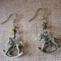 Metallic Bronze Vintage-inspired Rocking Horse Swarovski Crystal Earrings