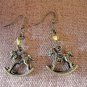 Iridescent Champagne Vintage-inspired Rocking Horse Swarovski Crystal Earrings