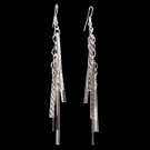 Textured Silver Dangle Earrings