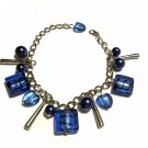 Blue Lightning: Faux Pearl Glass Bead Bracelet
