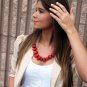 Seeing Red: Coral Onyx Necklace and Earrings Set