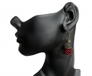 Love at First Sight: Vintage-inspired Deep Red Rhinestone Earrings