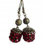 Love at First Sight: Vintage-inspired Deep Red Rhinestone Earrings