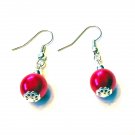 Metallic Pink Faux Pearl Earrings