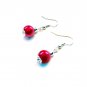 Metallic Pink Faux Pearl Earrings