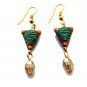 Chinese Shou Earrings in Sunrise Gold