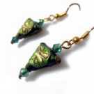Chinese Shou Earrings in Green Tea