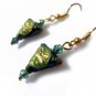 Chinese Shou Earrings in Green Tea