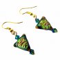 Chinese Shou Earrings in Green Tea