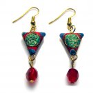 Chinese Shou Earrings in Lucky Red