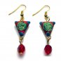 Chinese Shou Earrings in Lucky Red