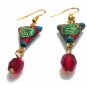Chinese Shou Earrings in Lucky Red