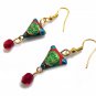 Chinese Shou Earrings in Lucky Red