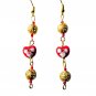 Cloisonné Heart Drop Earrings