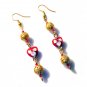 Cloisonn&Atilde;&copy; Heart Drop Earrings