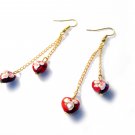 Cloisonné Double Heart Earrings