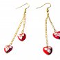 Cloisonné Double Heart Earrings