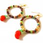 Glass Harvest Earrings - Carrot