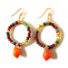 Glass Harvest Earrings - Orange