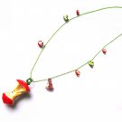 Teacher Approved: Vintage Red Enamel Apple Core Pendant Necklace