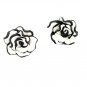 Tuxedo Rose Stud Earrings