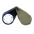 10X Diamond Gem Loupe w LED +UV Light + 21mm Achromatic Aplanatic Len + Leather Case, Free Shipping
