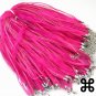 Hot Pink Organza Ribbon Lobster Clasp 18-20 Inch Cord Necklace Fashion