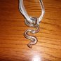 Gold Dust Snake Handcrafted Murano Lampwork Glass Pendant Necklace