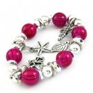 Fashion Glass Bead Dangle Stretch Bracelet Bangle