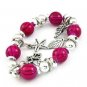 Fashion Glass Bead Dangle Stretch Bracelet Bangle