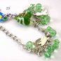 Hot Lampwork Glass Bead Green Heart Boot Bracelet