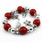 Fashion Glass Bead Dangle Stretch Bracelet Bangle
