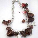 Murano Glass Crystal Charm Heart Bracelet Hot